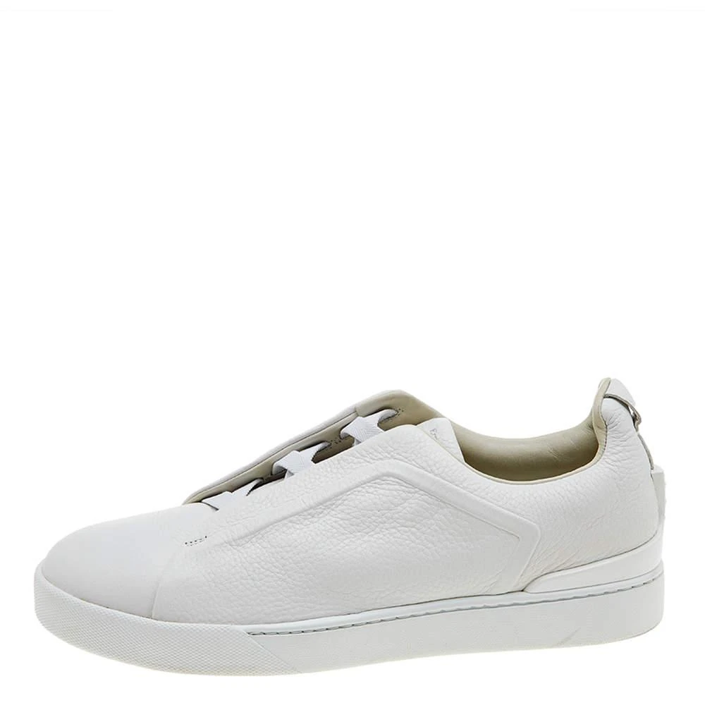 商品[二手商品] Zegna|Ermenegildo Zegna Couture White Leather Triple Stitch Low Top Sneakers Size 46,价格¥3564,第2张图片详细描述