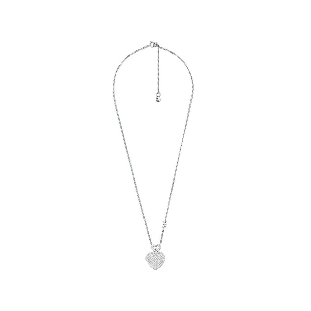 商品Michael Kors|Sterling Silver Pave Heart Locket Necklace,价格¥369,第4张图片详细描述