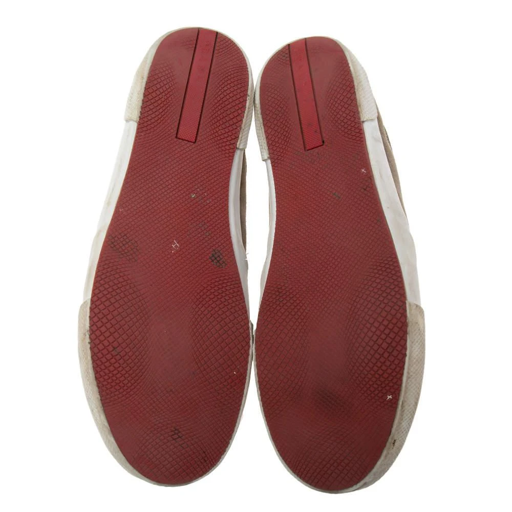 Prada Grey/Red Suede  Lace Up Sneakers Size 44 商品