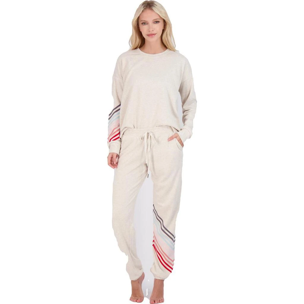 商品P.J. Salvage|PJ Salvage Happy Vibes Women's Striped Fleece Drawstring Sweatpants,价格¥208,第1张图片