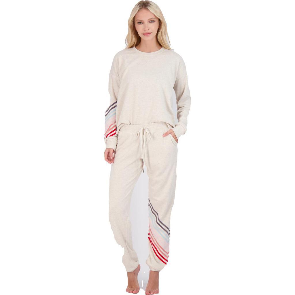 商品P.J. Salvage|PJ Salvage Happy Vibes Women's Striped Fleece Drawstring Sweatpants,价格¥202,第1张图片