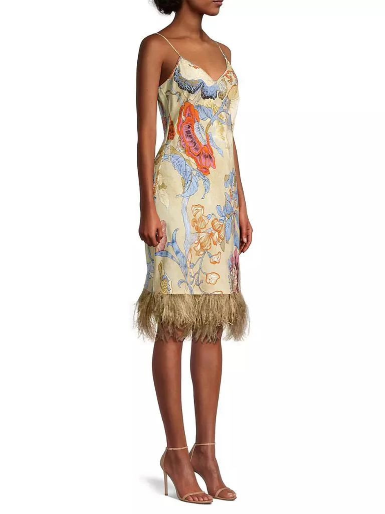 商品UNGARO|Miki Floral Feather-Trim Slip dress,价格¥1622,第4张图片详细描述