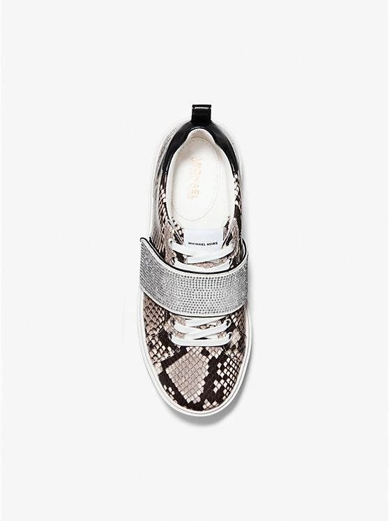 商品Michael Kors|Emmett Embellished Snake Embossed Leather Sneaker,价格¥593,第4张图片详细描述
