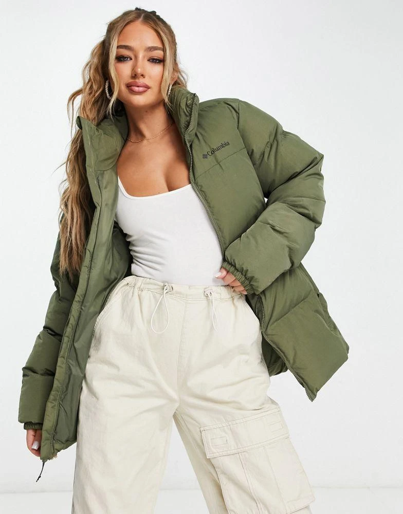 商品Columbia|Columbia Puffect crinkle finish nylon puffer jacket in khaki Exclusive at ASOS,价格¥1160,第1张图片