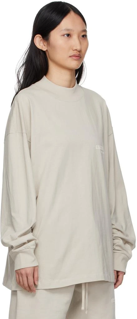 商品Essentials|Beige Cotton Jersey Long Sleeve T-Shirt,价格¥431,第2张图片详细描述