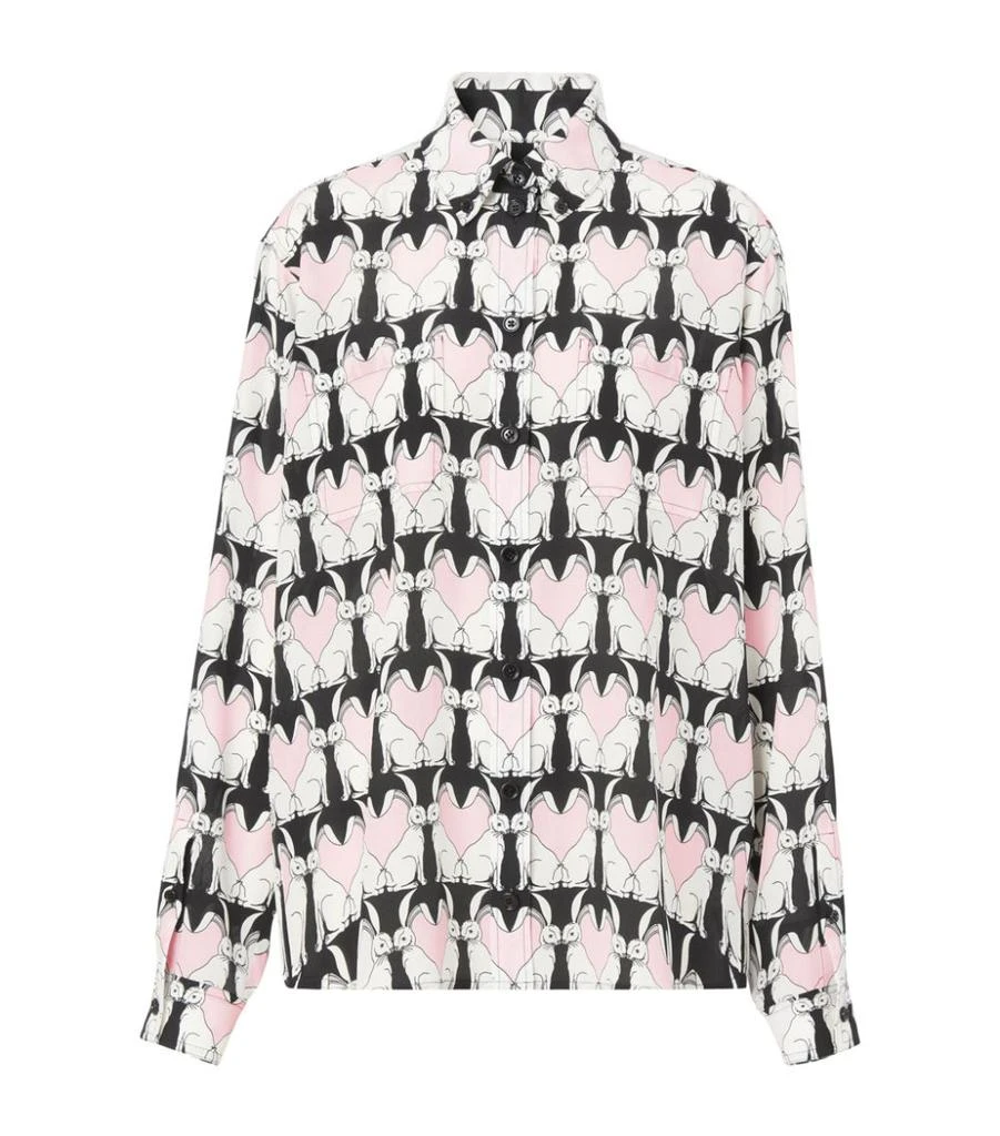 商品Burberry|Silk Rabbit Print Shirt,价格¥10455,第1张图片