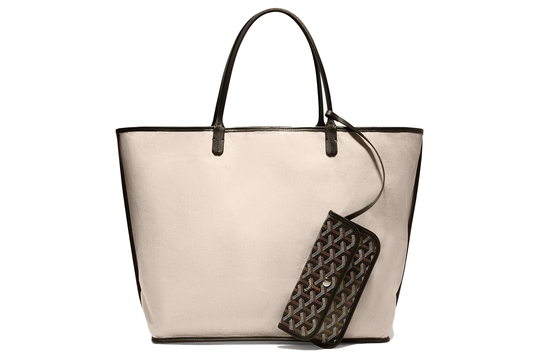 商品[国内直发] Goyard|戈雅 Saint Louis Y字老花满印皮革手柄 帆布棉麻牛皮 子母包托特包 单肩包手提包 大号 男女同款情侣款 11色可选,价格¥15816,第4张图片详细描述