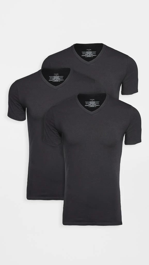 商品Calvin Klein|Calvin Klein Underwear 3 Pack Cotton Stretch V Neck Tee,价格¥167,第2张图片详细描述