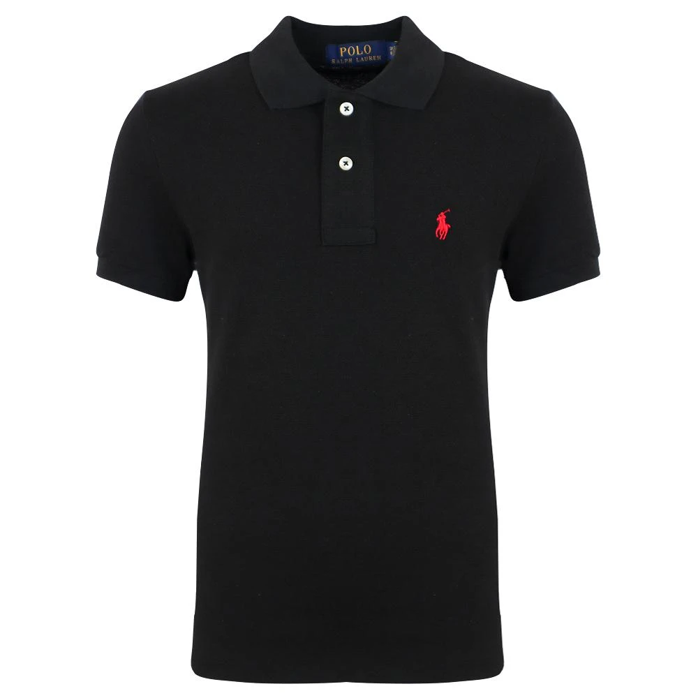 商品Ralph Lauren|Black Custom Fit Short Sleeve Polo Shirt,价格¥283,第1张图片