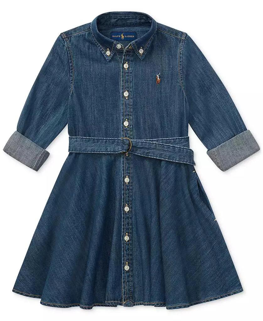 商品Ralph Lauren|Toddler and Little Girls Belted Cotton Chino Shirtdress,价格¥398,第3张图片详细描述