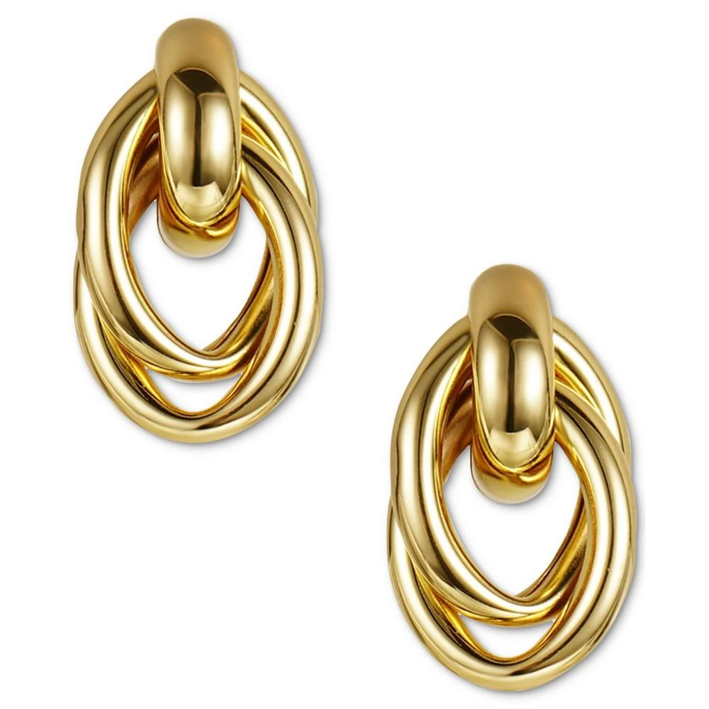 商品Charter Club|Gold-Tone Entwined Circle Doorknocker Drop Earrings, Created for Macy's,价格¥79,第1张图片