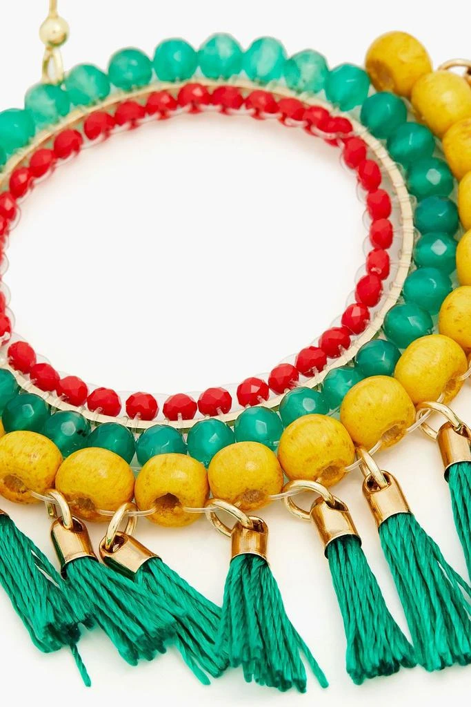 商品ROSANTICA|Gold-tone, bead and tassel hoop earrings,价格¥448,第5张图片详细描述