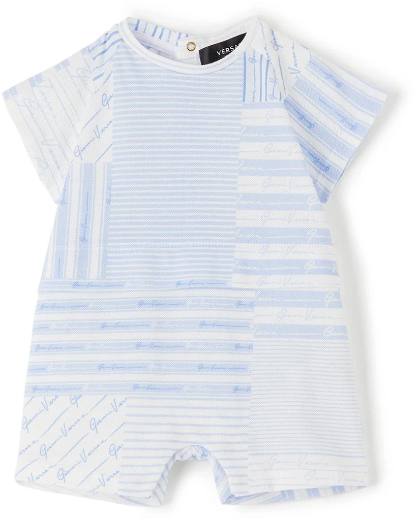 商品Versace|Baby Blue Patchwork Print Bodysuit,价格¥464,第1张图片