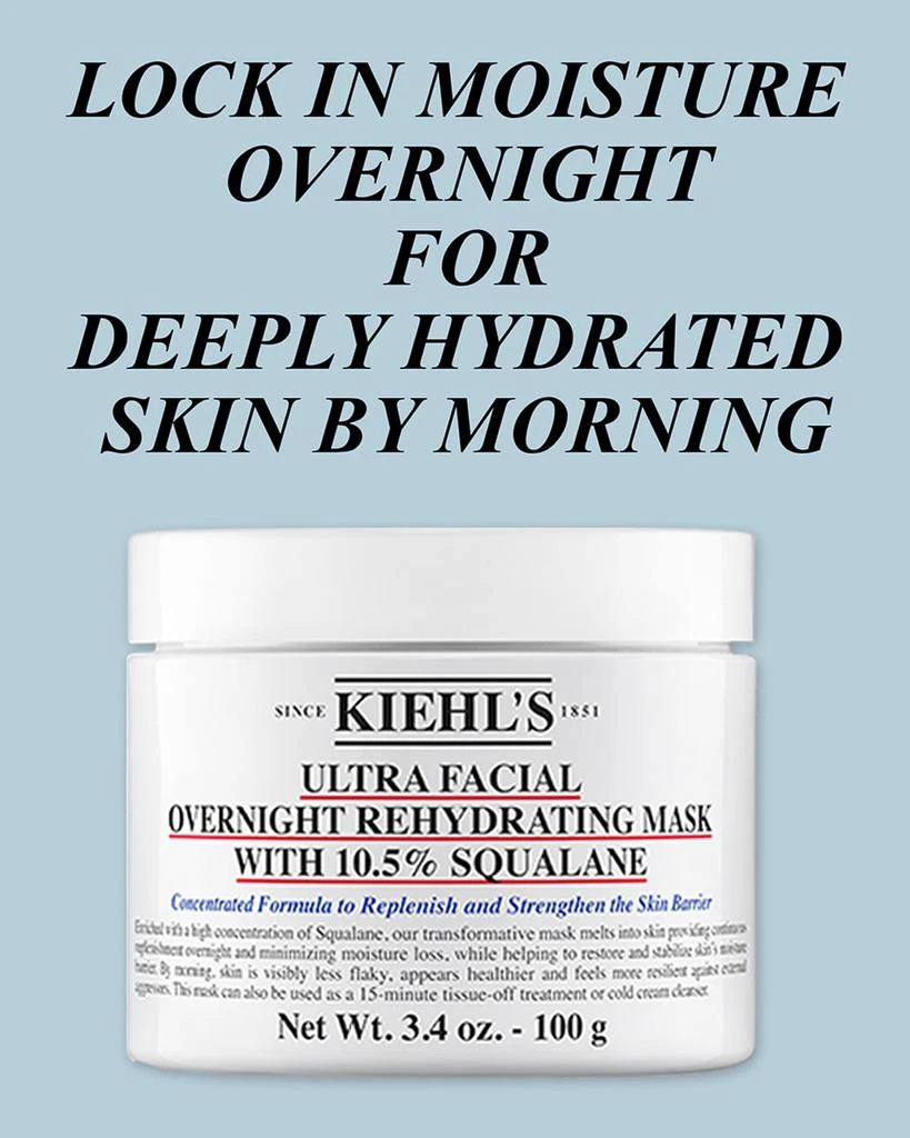 商品Kiehl's|Ultra Facial Overnight Hydrating Face Mask with 10.5% Squalane, 3.4 oz.,价格¥349,第3张图片详细描述