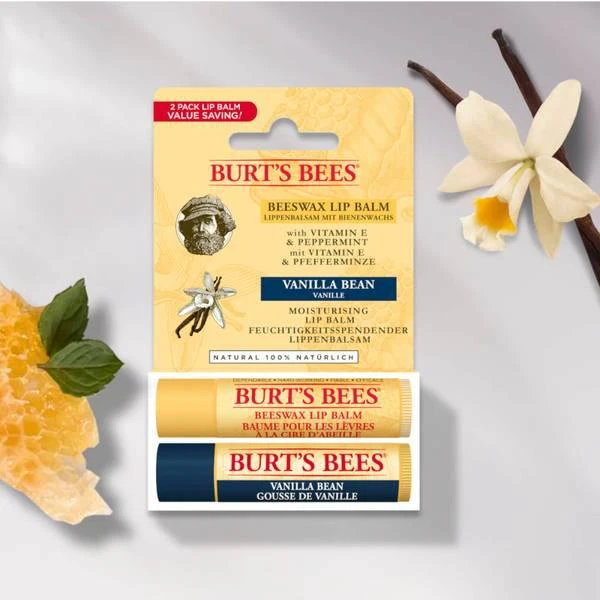商品Burt's Bees|Burt's Bees Beeswax & Vanilla Bean Lip Duo Pack,价格¥67,第5张图片详细描述