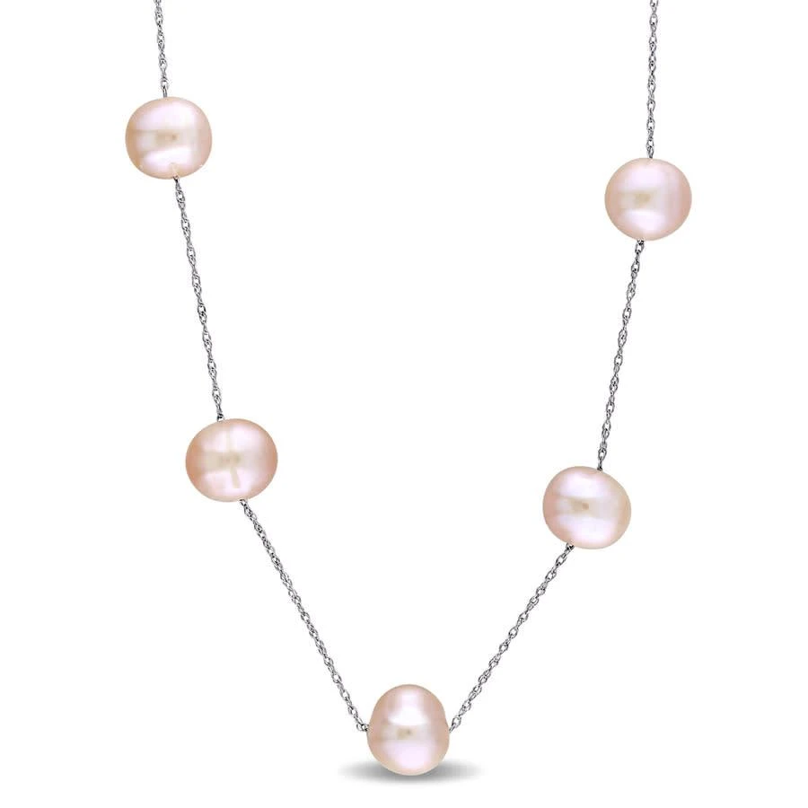 商品Amour|7 - 8 Mm Pink Cultured Freshwater Pearl Tin Cup Necklace On 10K White Gold,价格¥528,第1张图片