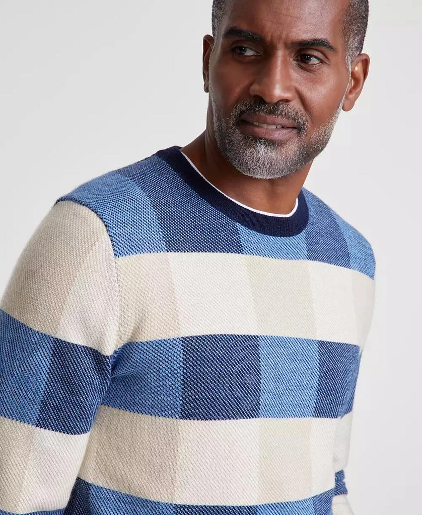 商品Club Room|Men's Textured Check Merino Crewneck Sweater, Created for Macy's,价格¥225,第3张图片详细描述