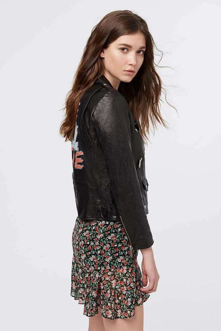 商品Rebecca Minkoff|Love Doves字样Wes机车夹克,价格¥2579,第5张图片详细描述