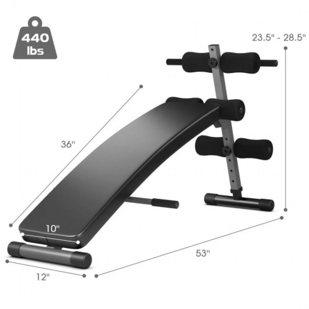 商品Hivvago|Adjustable Arc-Shaped Decline Sit up Bench,价格¥707,第4张图片详细描述