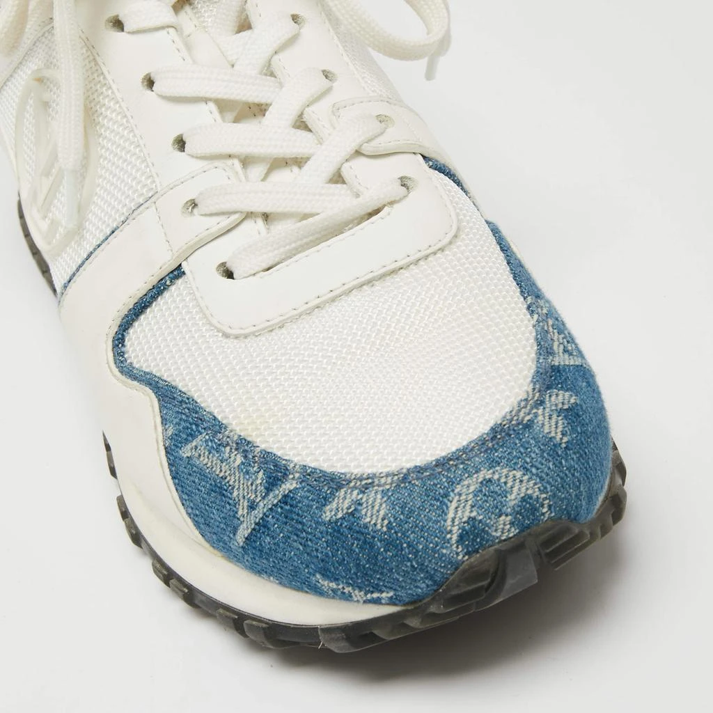 Louis Vuitton  Blue/White Leather And Mesh  Run Away  Sneakers Size 38.5 商品