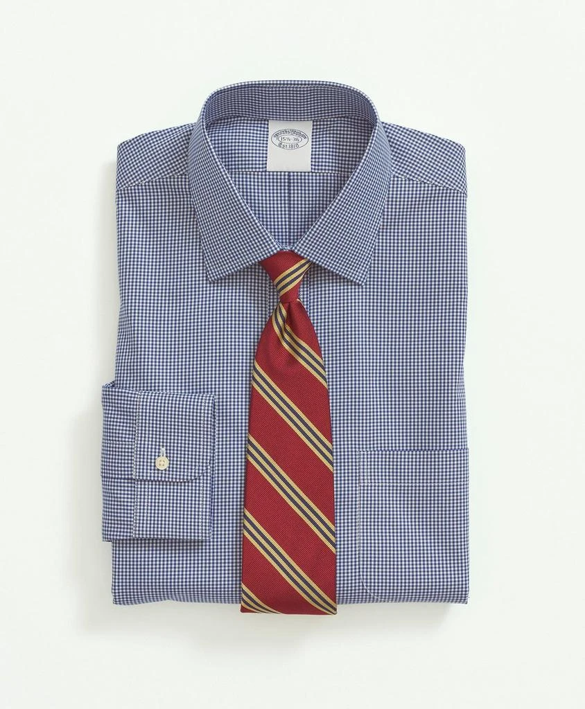 商品Brooks Brothers|Stretch Supima® Cotton Non-Iron Pinpoint Oxford Ainsley Collar, Gingham Dress Shirt,价格¥976,第1张图片