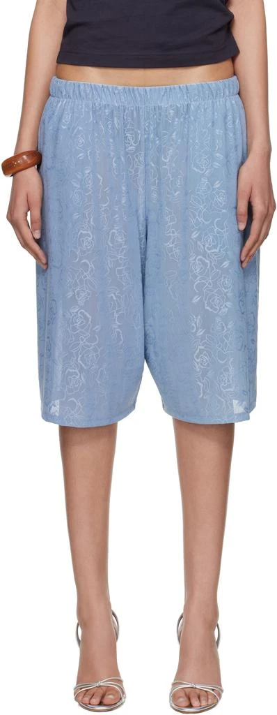商品Conner Ives|SSENSE Exclusive Blue Lace Basketball Shorts,价格¥3511,第1张图片