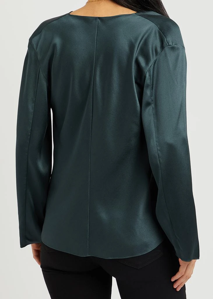 商品Vince|Teal draped silk-satin blouse,价格¥3646,第3张图片详细描述