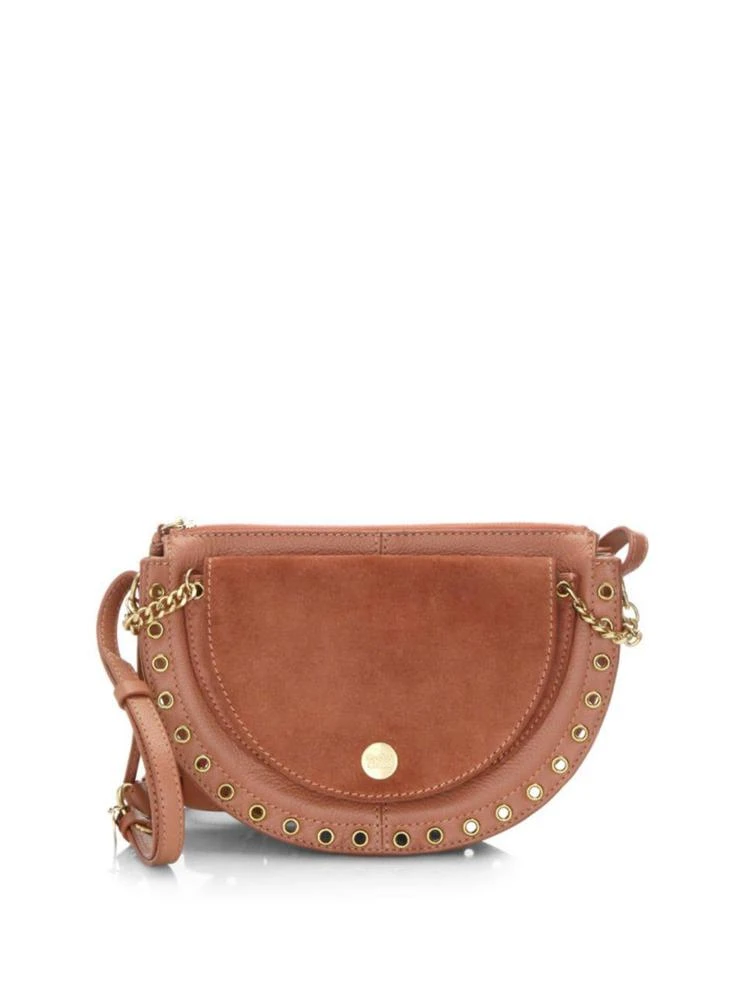 商品See by Chloé|Kriss 颗粒皮革和麂皮斜挎包,价格¥1275,第1张图片