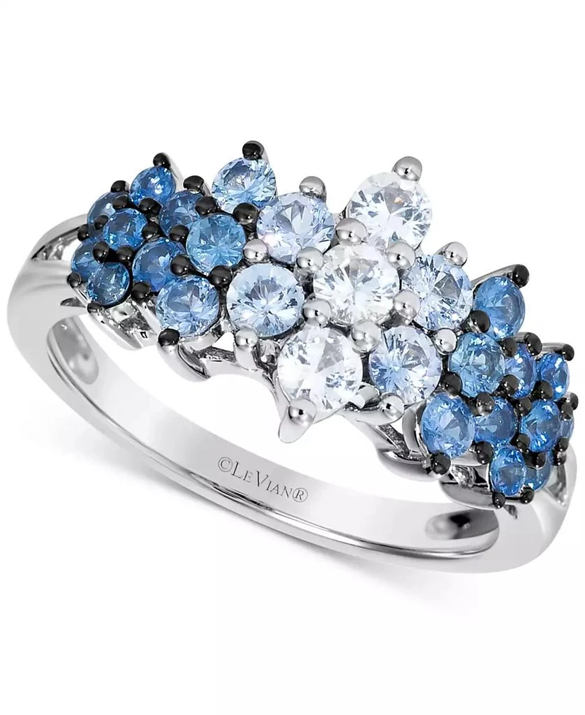 商品Le Vian|Blue Ombré Sapphire (1 ct. t.w.) & White Sapphire (1/3 ct. t.w.) Cluster Ring in 14k White Gold,价格¥8115,第1张图片