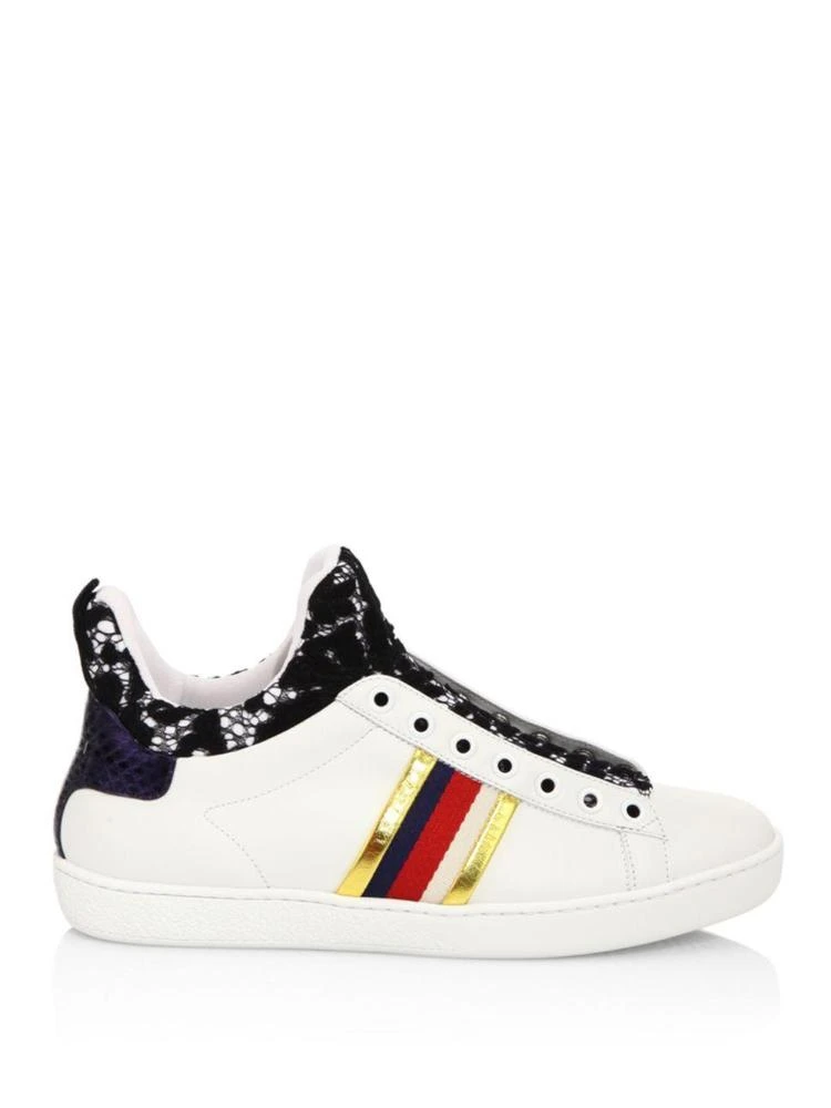 商品Gucci|New Ace Lace-Detail Leather High-Top Sneakers,价格¥5473,第5张图片详细描述