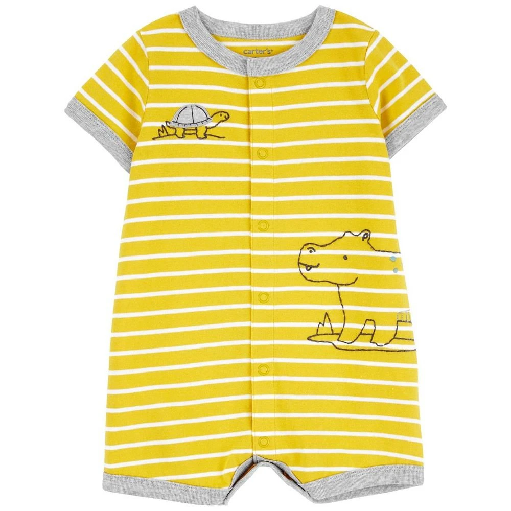 商品Carter's|Baby Boys Rhino Snap Up Romper,价格¥120,第1张图片