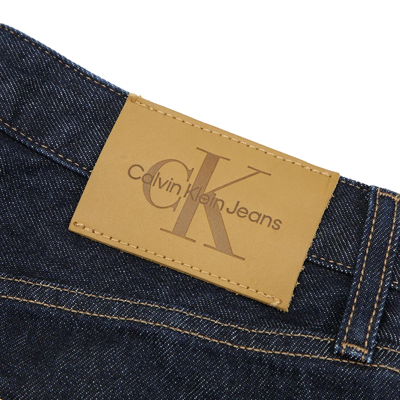 Calvin Klein/CK 女士深蓝色门襟扣洞款牛仔直筒裤  商品