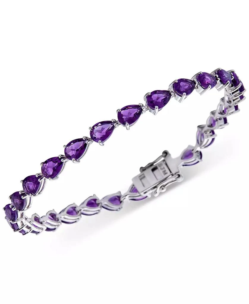 商品Macy's|Multi-Gemstone Pear Tennis Bracelet (11-1/4 ct. t.w.) in Sterling Silver (Also in Citrine, Amethyst, & Blue Topaz),价格¥1178,第1张图片