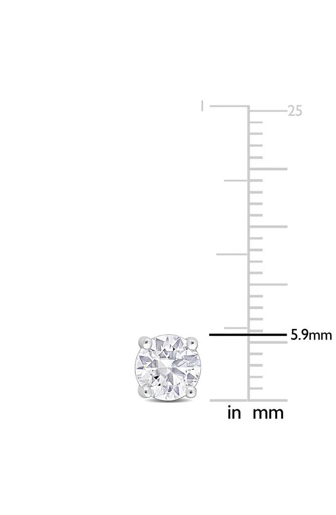 商品DELMAR|Sterling Silver Round Lab Created Moissanite Stud Earrings,价格¥1050,第3张图片详细描述