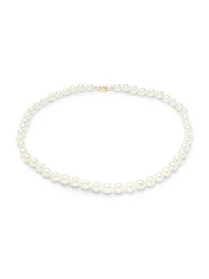 商品BELPEARL|14K 黄金 & 7.5-8 毫米养殖 Akoya 珍珠项链,价格¥3850,第1张图片