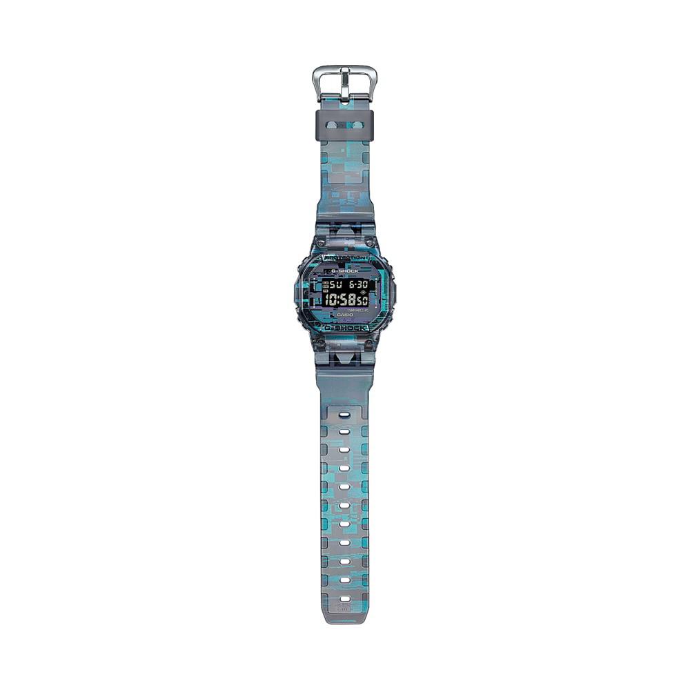 Men's Clear Blue and Purple Resin Band Watch 42.8mm, DW5600NN-1商品第4张图片规格展示
