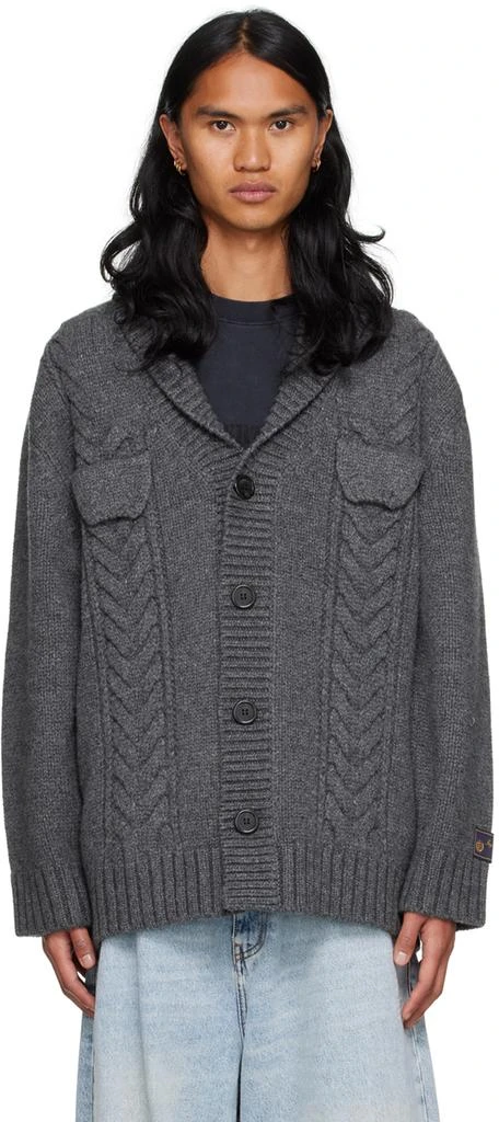 商品We11done|Gray Shawl Cardigan,价格¥3338,第1张图片