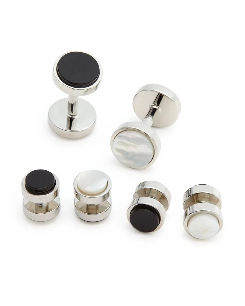 商品The Men's Store at Bloomingdale's|袖扣套装 Polished Rhodium Reversible Stud and Cufflink Set,价格¥449,第1张图片详细描述