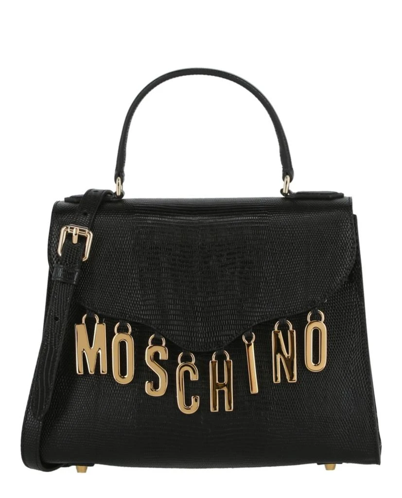 商品Moschino|Logo Charm Leather Top Handle Bag,价格¥6383,第1张图片