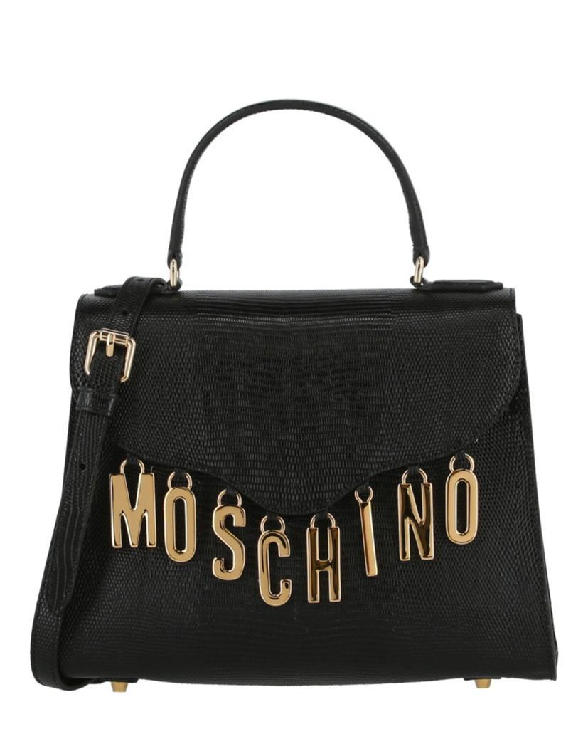 商品Moschino|Logo Charm Leather Top Handle Bag,价格¥6248,第1张图片
