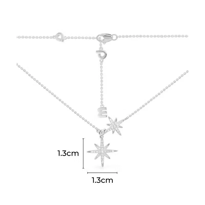 APM Monaco六芒星银项链女情侣锁骨链毛衣链时尚饰品颈链 AC6424OX 商品