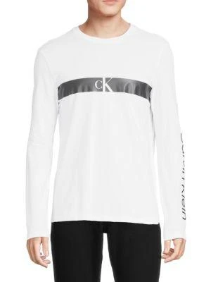 商品Calvin Klein|Box Logo Long Sleeve Crewneck Tee,价格¥188,第1张图片