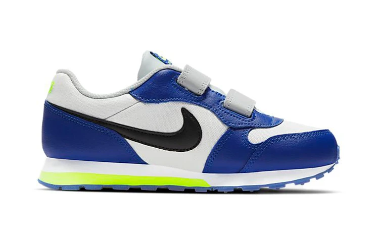 商品[国内直发] NIKE|MD Runner 2 合成革 防滑减震耐磨透气 低帮 儿童跑步鞋 白黑蓝 中小童,价格¥198,第3张图片详细描述