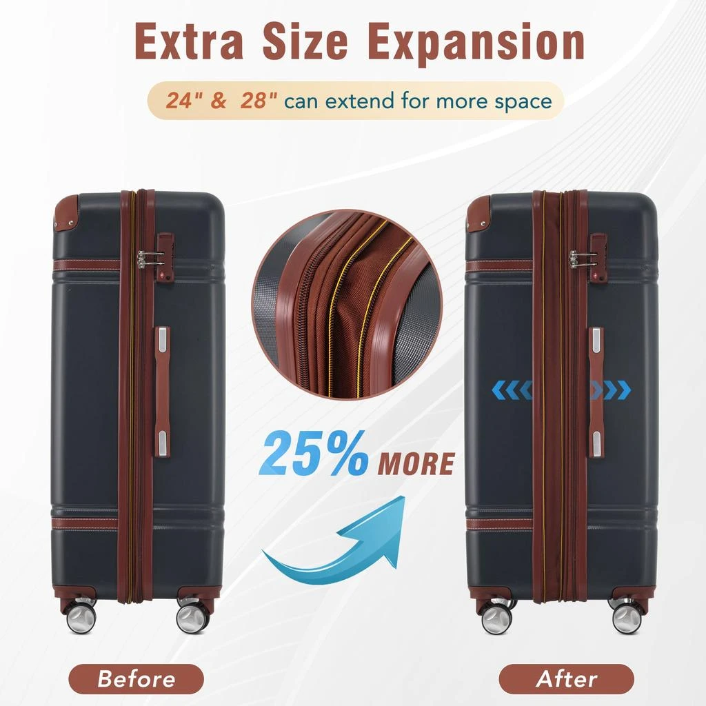 Streamdale Hardshell Luggage Sets 3 Pieces 20" +28" Luggages and Cosmetic Case Spinner Suitcase with TSA Lock Lightweight 商品