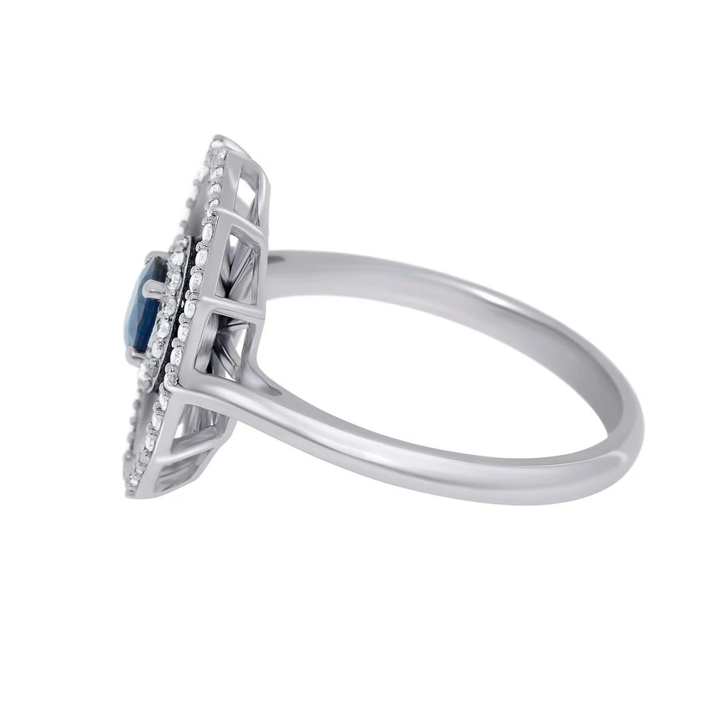 商品Zydo|Zydo 18K White Gold And Enamel, 0.40ct.tw. Blue Sapphires And 0.24ct.tw. Diamonds Cocktail Ring Sz. 7,价格¥6042,第3张图片详细描述