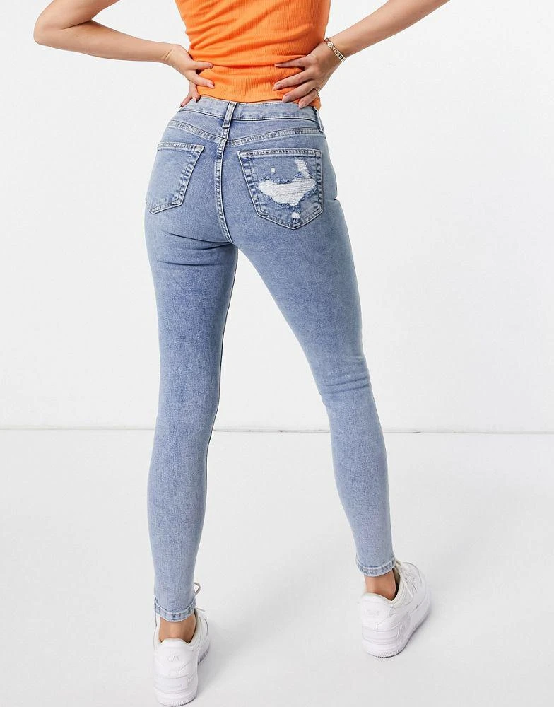 商品Topshop|Topshop Jamie jeans with back pocket detailing in bleach,价格¥217,第2张图片详细描述
