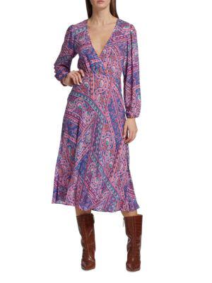 ba&sh | Franky Paisley Midi Wrap Dress 714.59元 商品图片