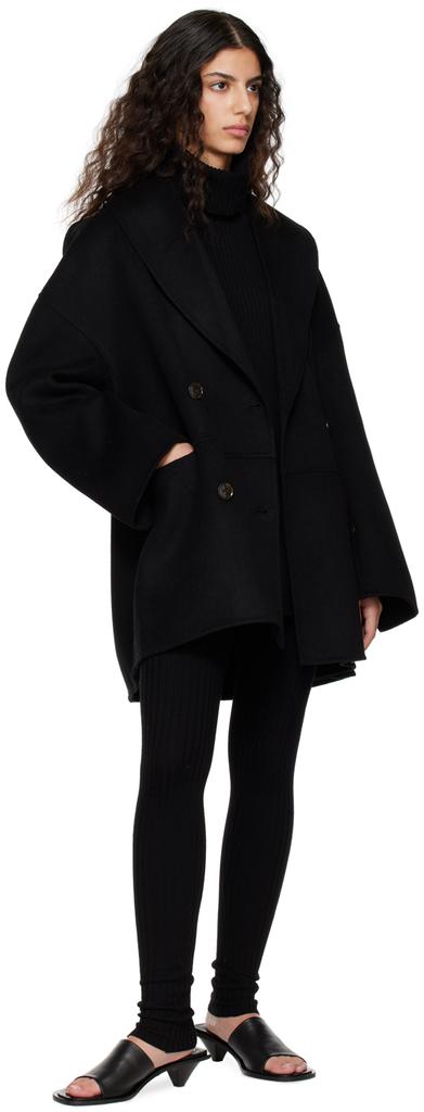 Black Double-Breasted Jacket商品第4张图片规格展示