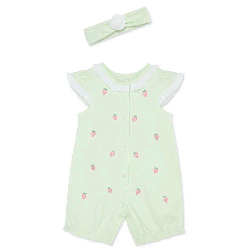 商品Little Me|Baby Girls Strawberry Romper with Headband,价格¥68,第1张图片