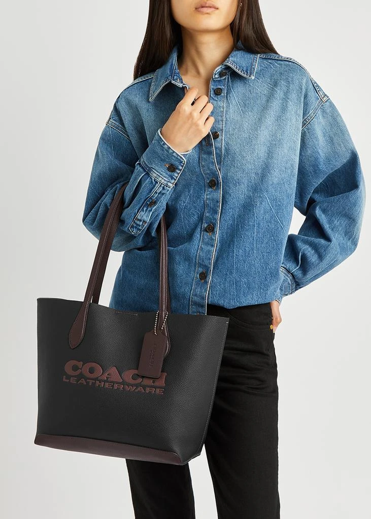 商品Coach|Kia black logo leather tote,价格¥1684,第5张图片详细描述